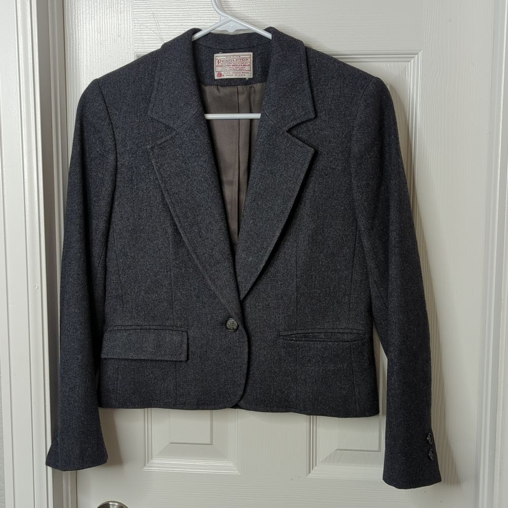 Pendleton Wool Blazer Size 4 Petite Made in USA